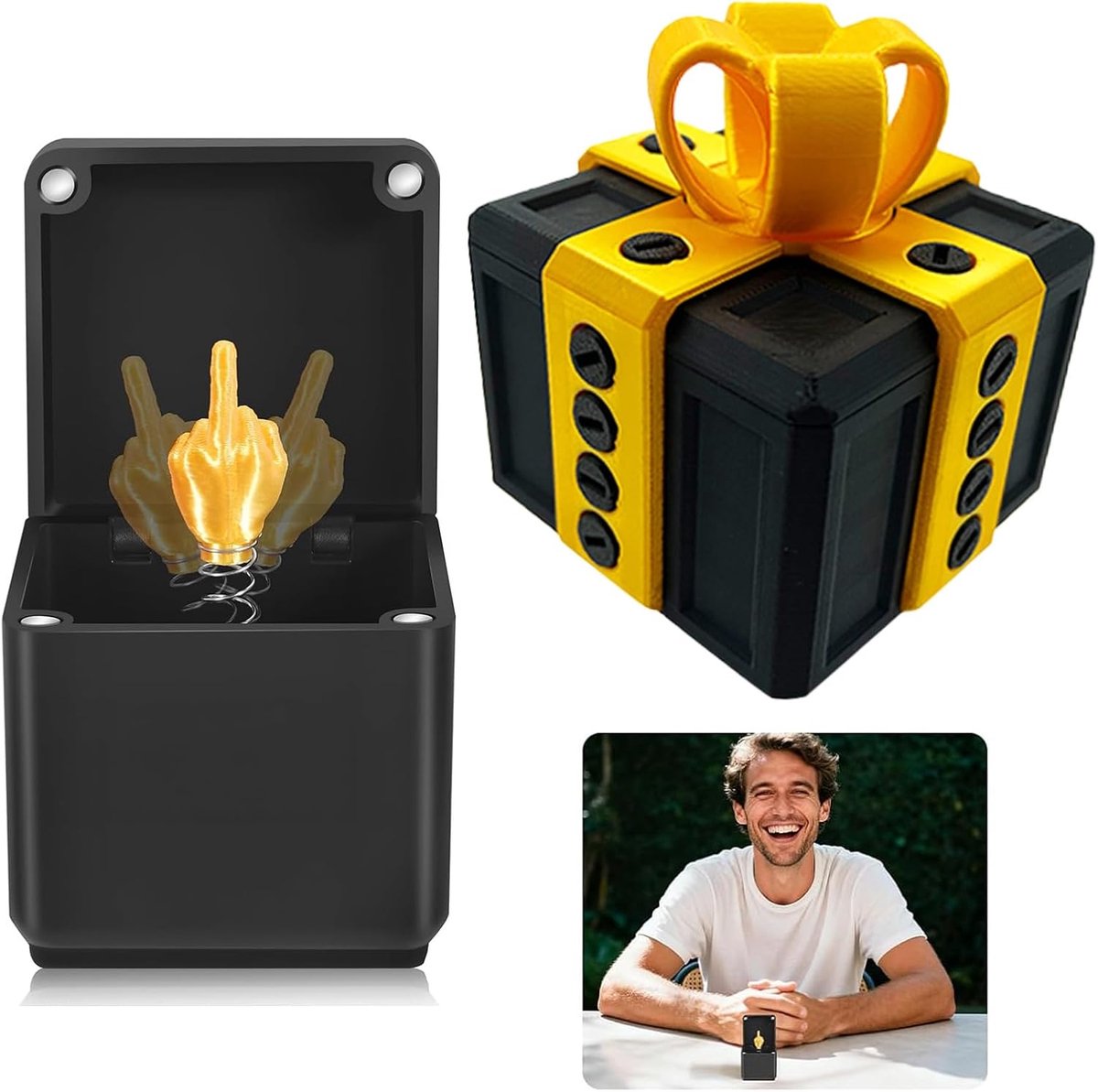Cadeaus voor mannen middelvinger doos grappige bureaudecoratie middelvinger spreidbox middelvinger verrassingscadeau - ShopVlot