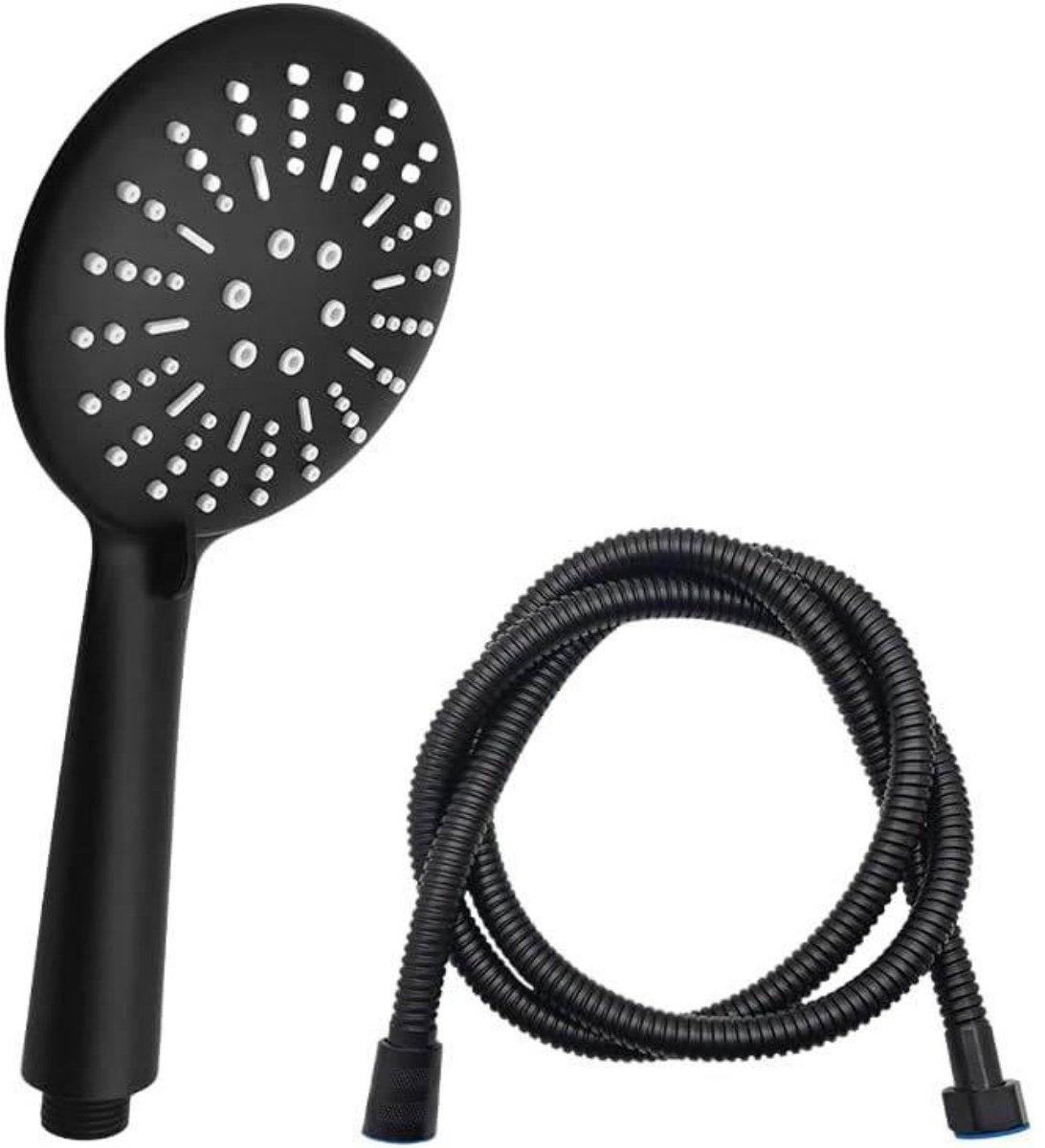 GELLDG Doucheset met slang – Matzwart – 3 straalstanden – Handdouche – Hoofddouche