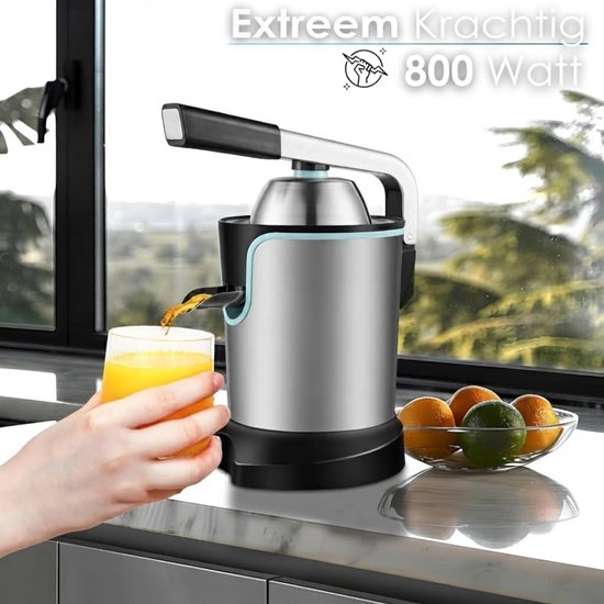 Citruspers - 800 watt - Elektrische Citruspers - Zilver - 16cm x 22cm x 28cm — afbeelding 5