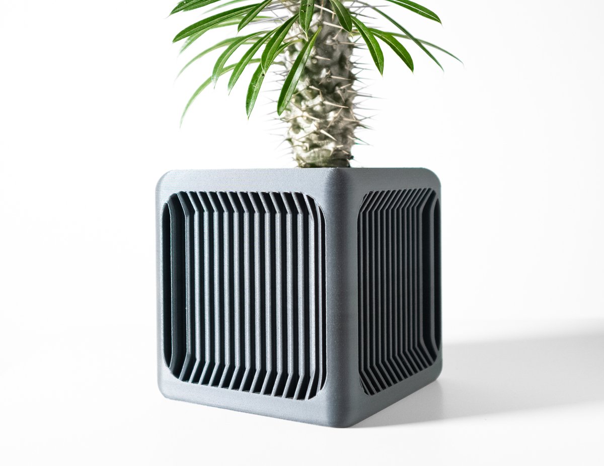 Skushy Rovosquare Bloempot - Moderne Designpot voor Kamerplanten - Sculpturale Plantenpot voor Woonkamer en Kantoor - Premium Woondecoratie