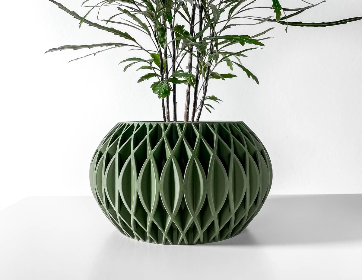 Skushy Revan Bloempot - Moderne Designpot voor Kamerplanten - Sculpturale Plantenpot voor Woonkamer en Kantoor - Premium Woondecoratie