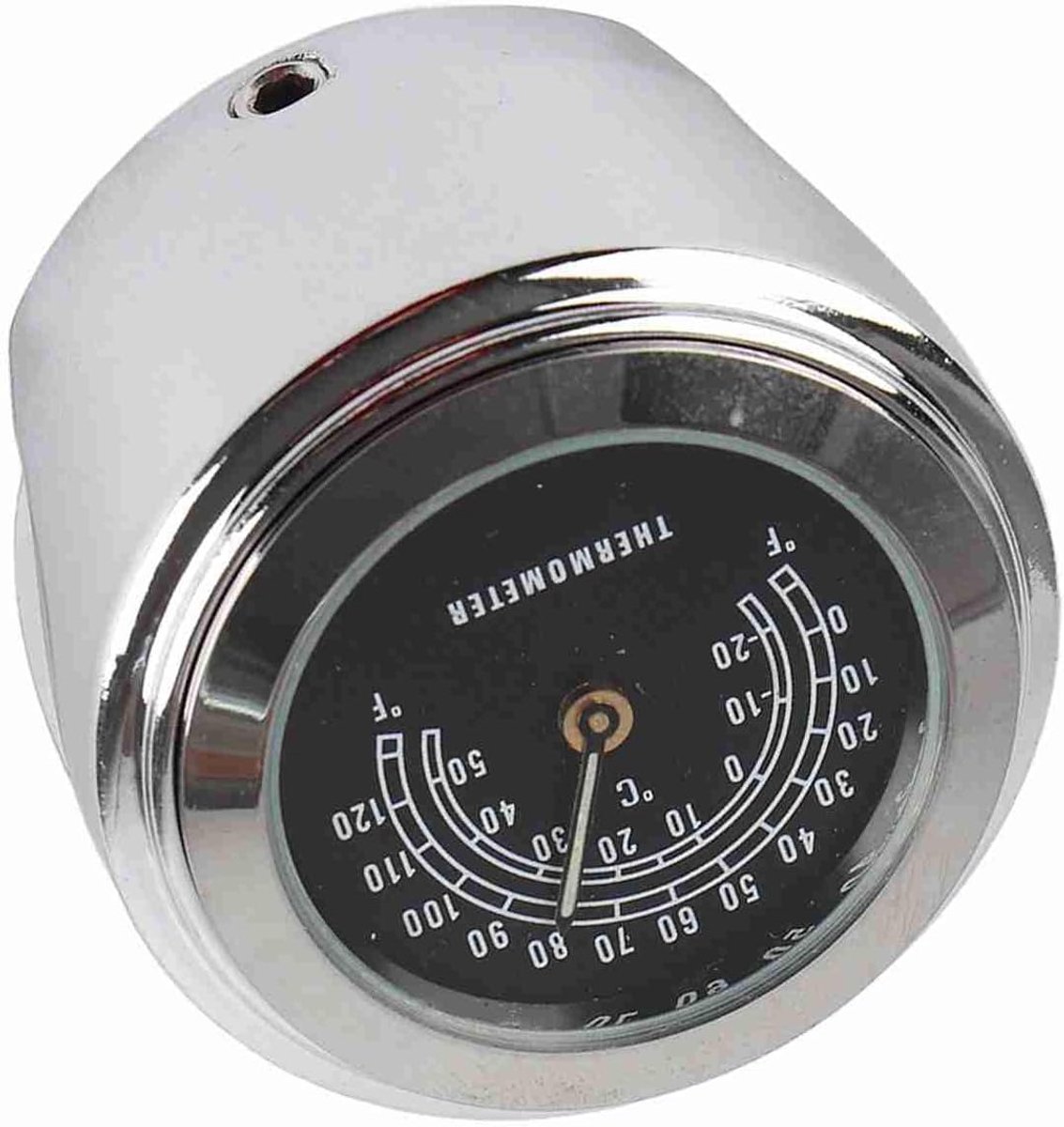 Stuurthermometer Motor - Temperatuurmeter Fiets - Motorrijden - Glow in dark - 42mm x 26mm - Zwart