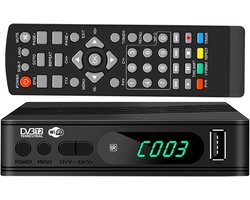 Digitale TV ontvanger - HD TV box - Televisie kijken - HEVC H.265 ondersteuning - 1080P Full HD - Zwart