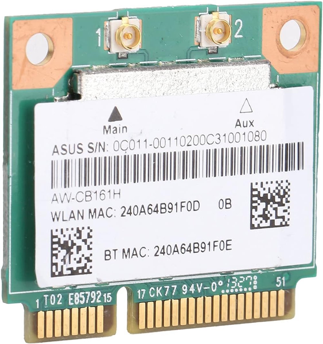 Wifi Module - Draadloze Netwerkkaart - Laptop Upgrade - Dubbele Frequentie - Mini PCI-E - Groen