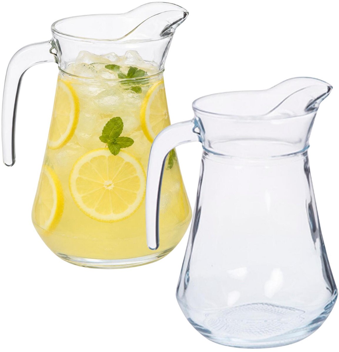 Alessandro Waterkan - 2x - 1.50 Liter - glas - schenkkan - waterkaraf - Limonadekan
