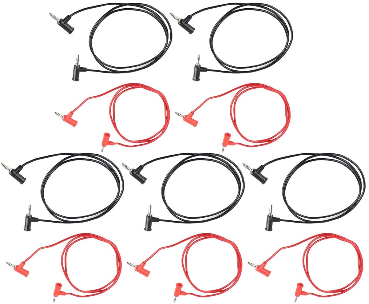 Bananenstekker Meetsnoeren - Testkabels Set - Elektronica Reparatie - Messing Kerndraad - 4 mm - Rood Zwart