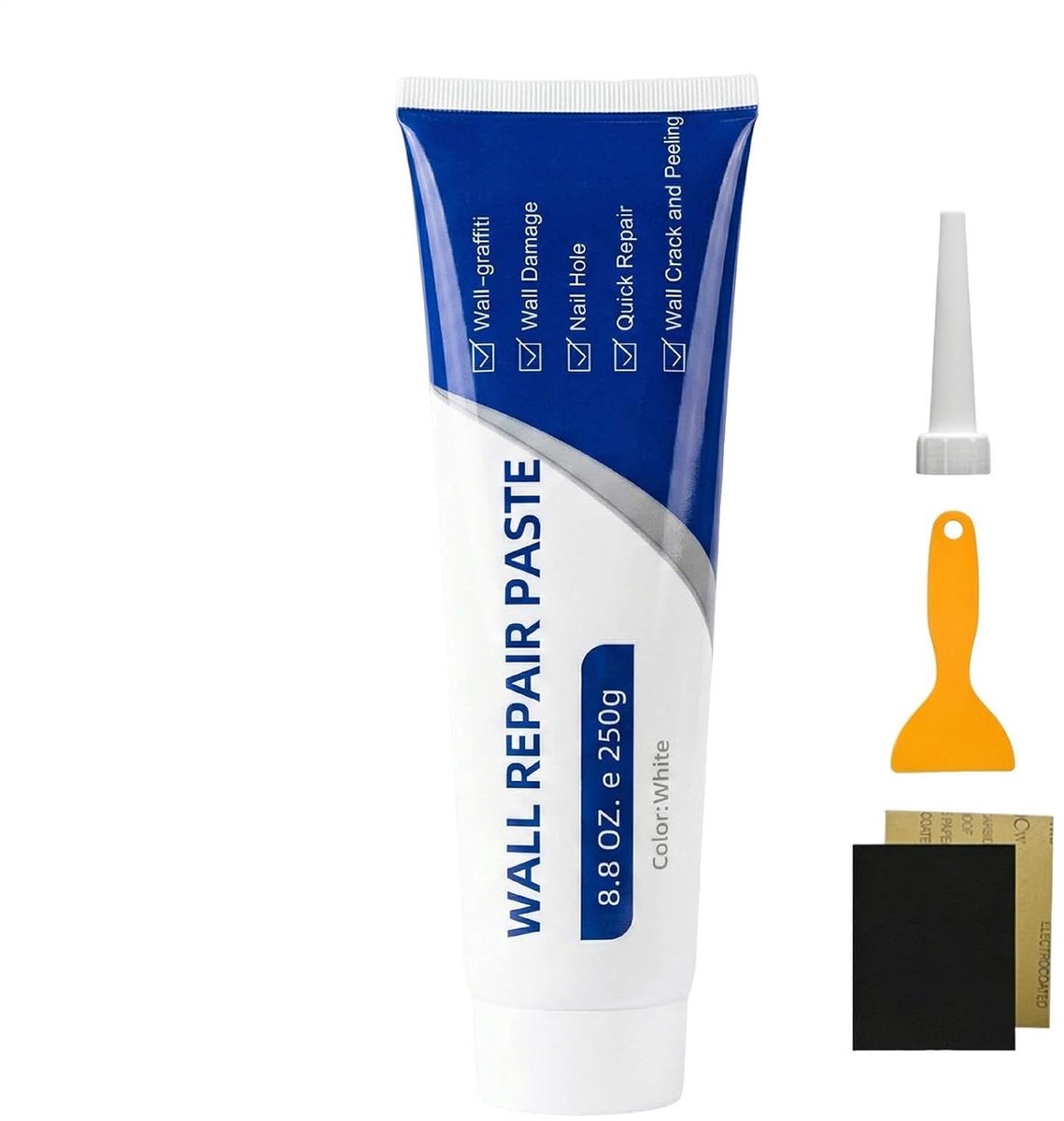 Muur reparatie pasta - Betongatvuller Herstel - Woning esthetiek verbeteren - Naadloze scheurverberging - 250 g - Wit