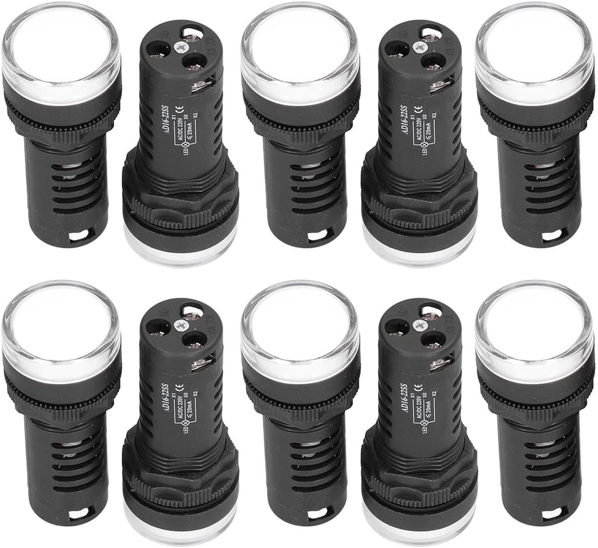 LED Indicatielampje - Signaallampje Stroomindicator - Industriële Installatie - Energiezuinig LED - 10 stuks - Rood Groen