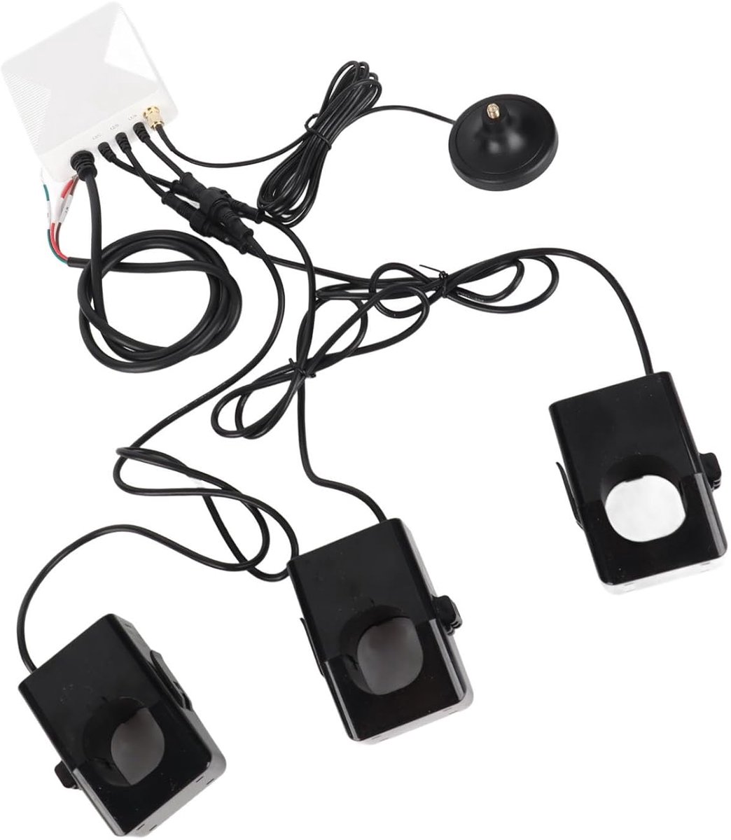 Slimme Energiemonitor - Energieverbruik Meter - Thuis Energie Besparen - 3 Stroomsensoren - 500A - Wit
