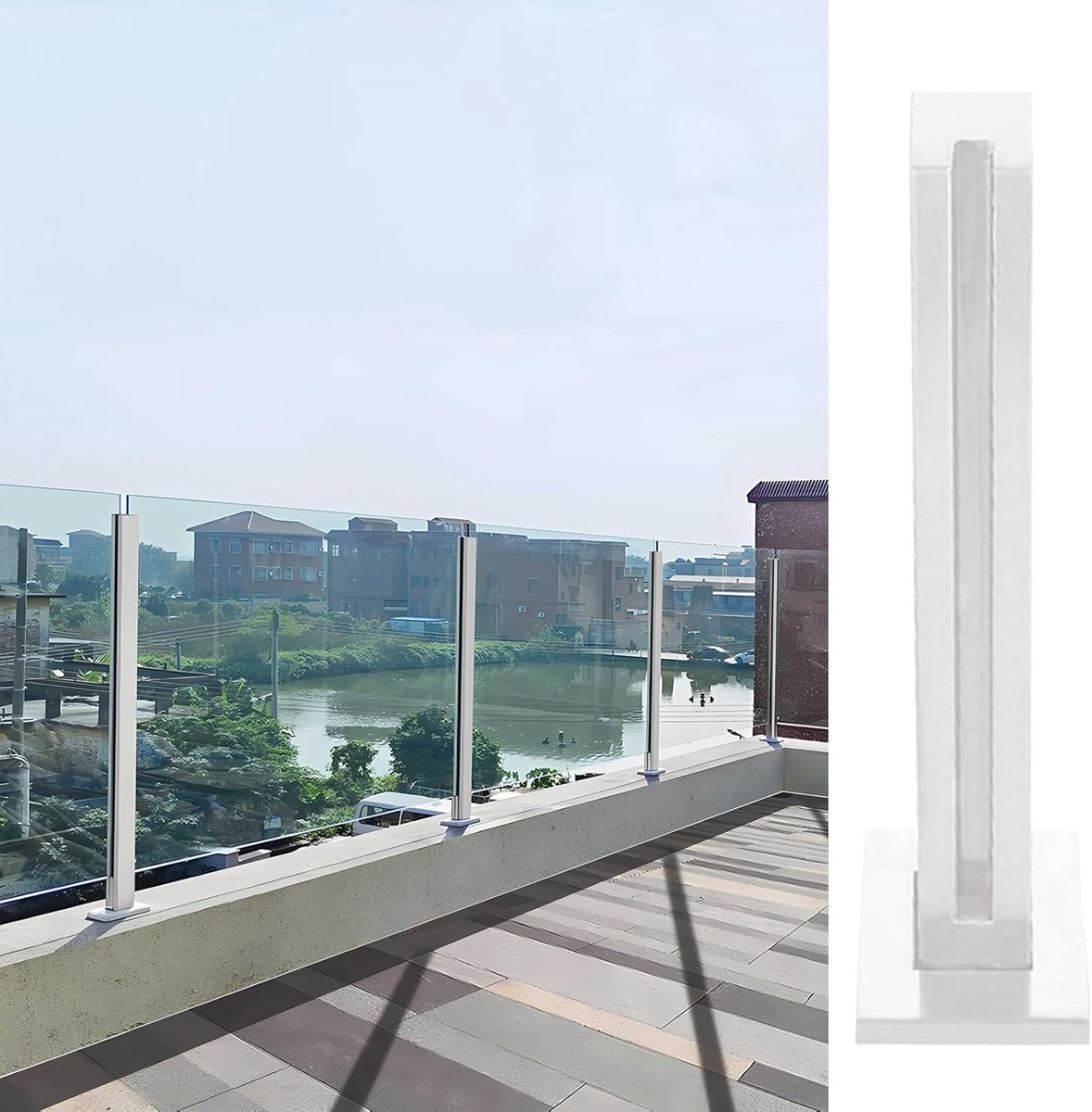 Witte Leuningpaal - Baluster Paal Terras - Buitenruimte Verbeteren - Roestvrij Staal 304 - 125 cm - Wit