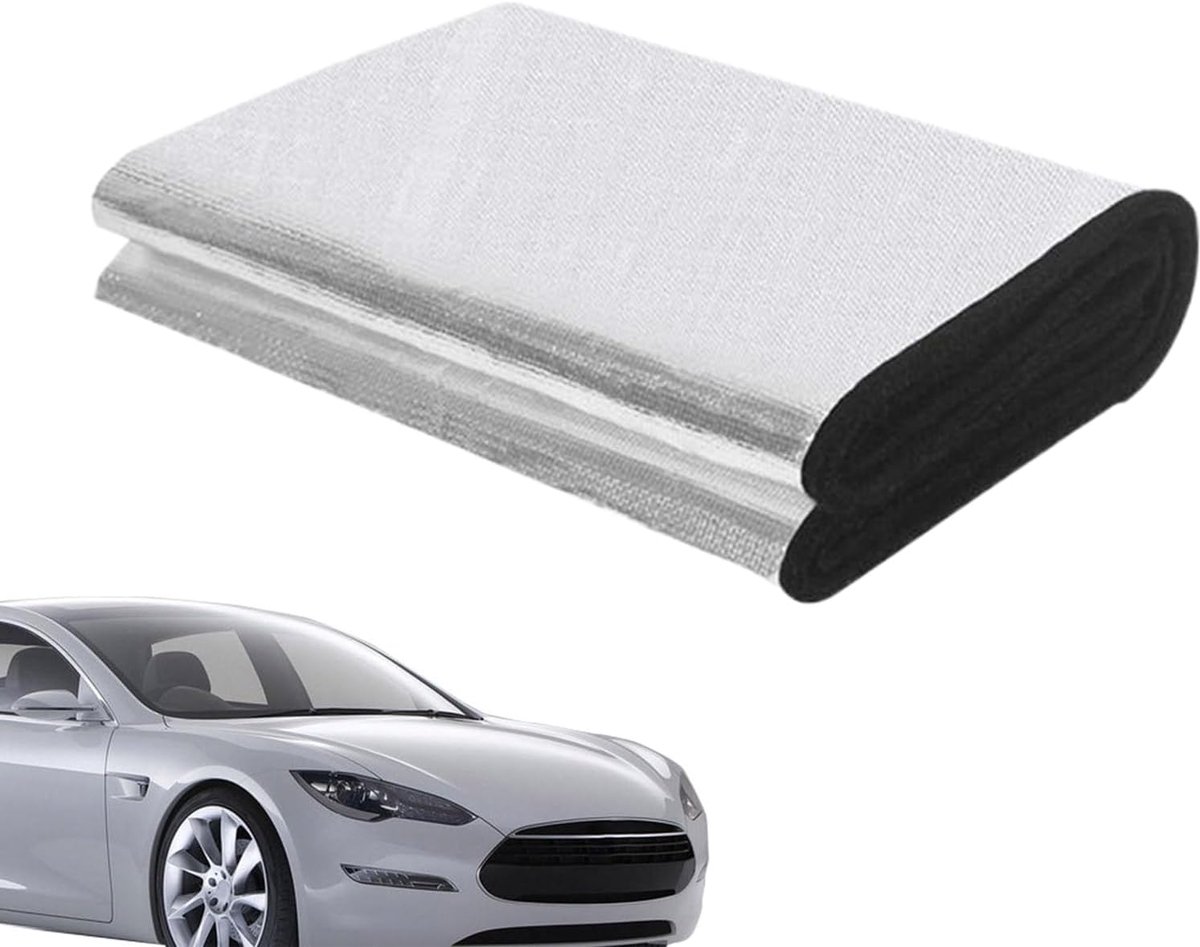 Auto Accu Deken - Batterij Isolatiedeken - Bescherming Koude Weer - Meerlaagse Brandbescherming - 102x18 cm - Grijs