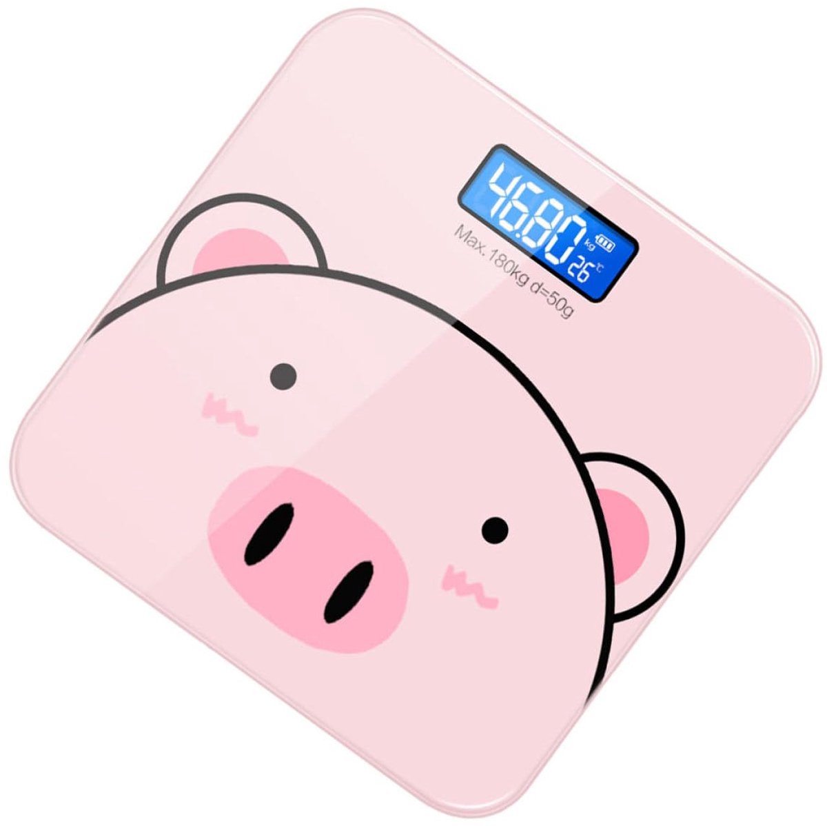 Digitale Weegschaal - Gezondheidsweegschaal Lichaamsweegschaal - Gezondheid Monitoren - Intelligente Gewichtsinductie - 0.2-180 Kg - Roze