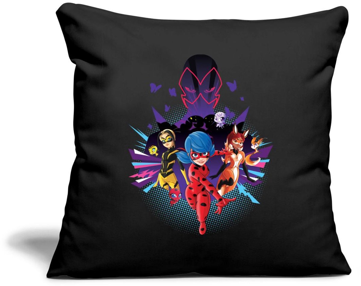 Miraculous Ladybug Superhelden vs Havikmot Sierkussenhoes, 45 x 45 cm