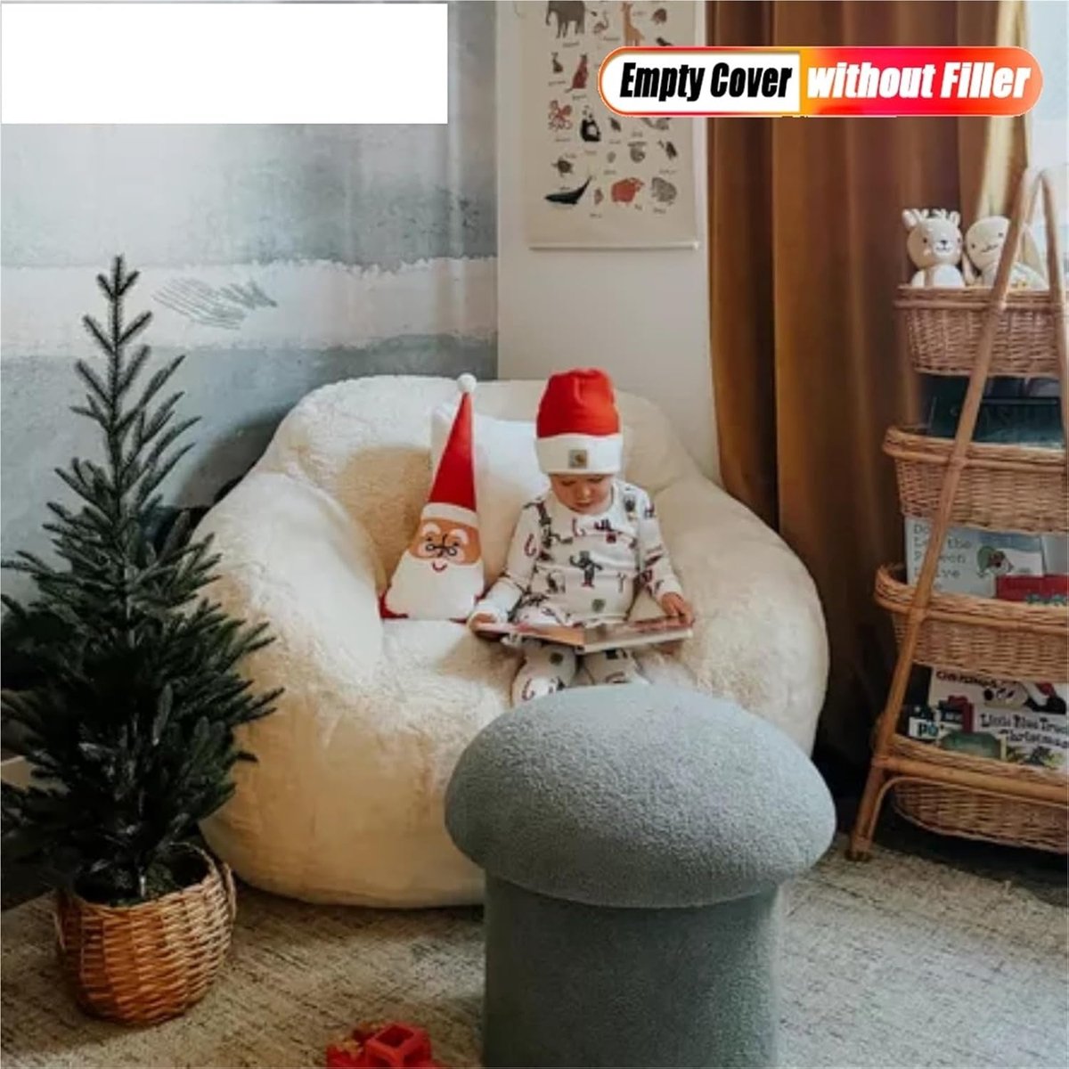 Zitzakhoes - Hoes voor zitzak Beanbag cover - Ontspannen in huis - Ergonomisch ontwerp - Lege hoes - Beige