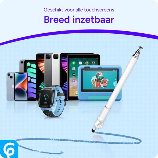 SBG Universele Stylus Pen Wijzende Vinger - Geschikt voor Telefoon Tablet en iPad - Zachte punt - Wit van Merkloos — afbeelding 2