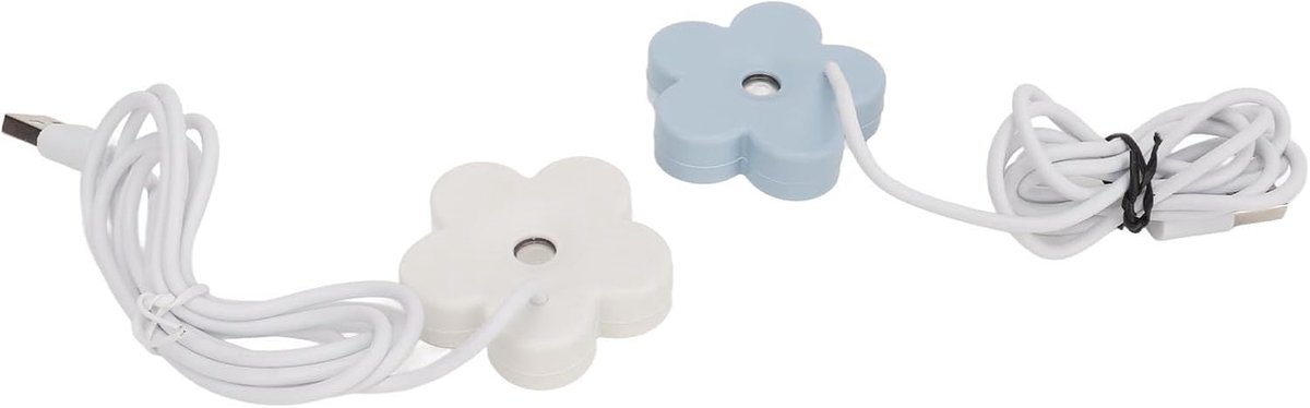 USB Luchtbevochtiger - Mini Vernevelaar - Kantoor Ontspanning - Stille Werking - 6x6x7cm - Wit Blauw