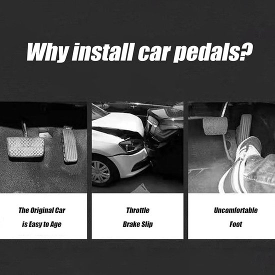 Auto Pedaal Covers - Voetpedaal Verhogers - Sportieve Look - Antislip Oppervlak - 50 x 10 x 10 cm - Zilver — afbeelding 3