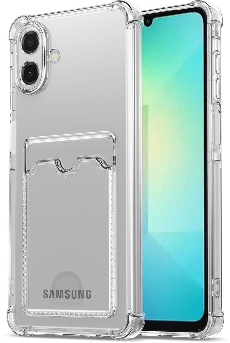 Transparant Hoesje met Pasjeshouder Geschikt voor Samsung Galaxy A07 | Back Cover Dun TPU | Schokbestendig | Ultra Dun | Kaarthouder Achterkant | Shockproof | Doorzichtig