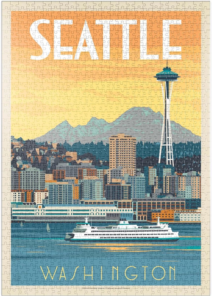 Legpuzzel 1000 Stukjes - Puzzel Stukjes - Ontspanning Thuis - Vintage Poster Design - 1000 Stukjes - Meerdere Kleuren