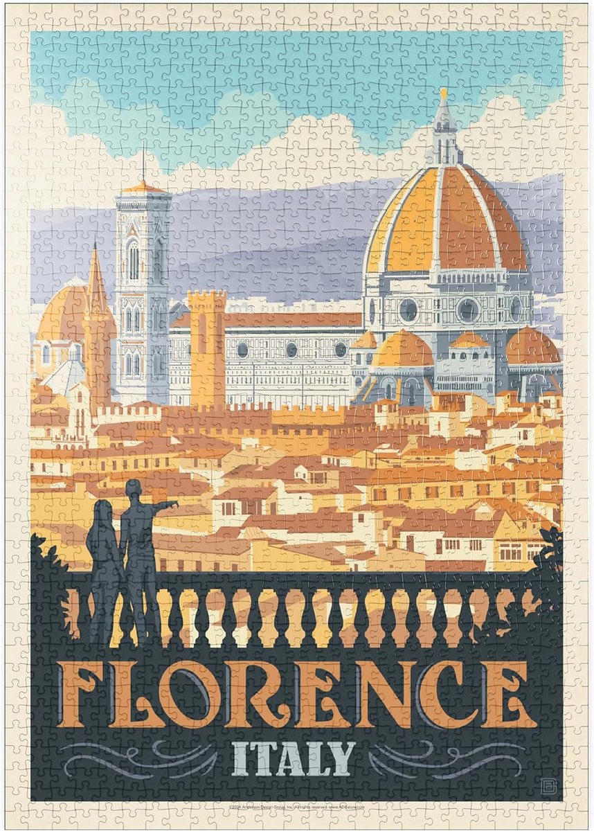 Legpuzzel Florence - Stadsgezicht Puzzel - Ontspanning Thuis - Hoge Resolutie Print - 1000 Stukjes - Meerdere kleuren