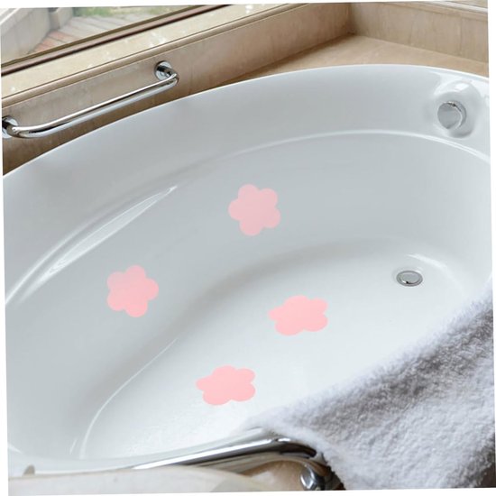 Bloemen Antislip Stickers - Badkamer Antislip Strips - Veilig Douchen - Zelfklevend PEVA Materiaal - 8.5 x 8.5 cm - Roze — afbeelding 5