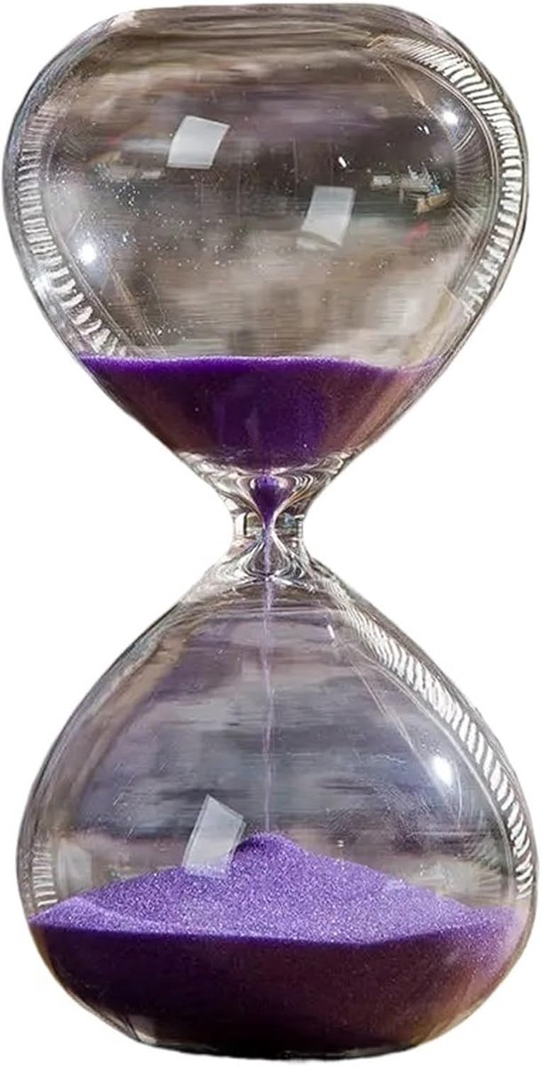 Zandloper Glas - Zandtimer Tijdklok - Tijd Management - Meerdere Tijden Beschikbaar - 60 minuten - Paars