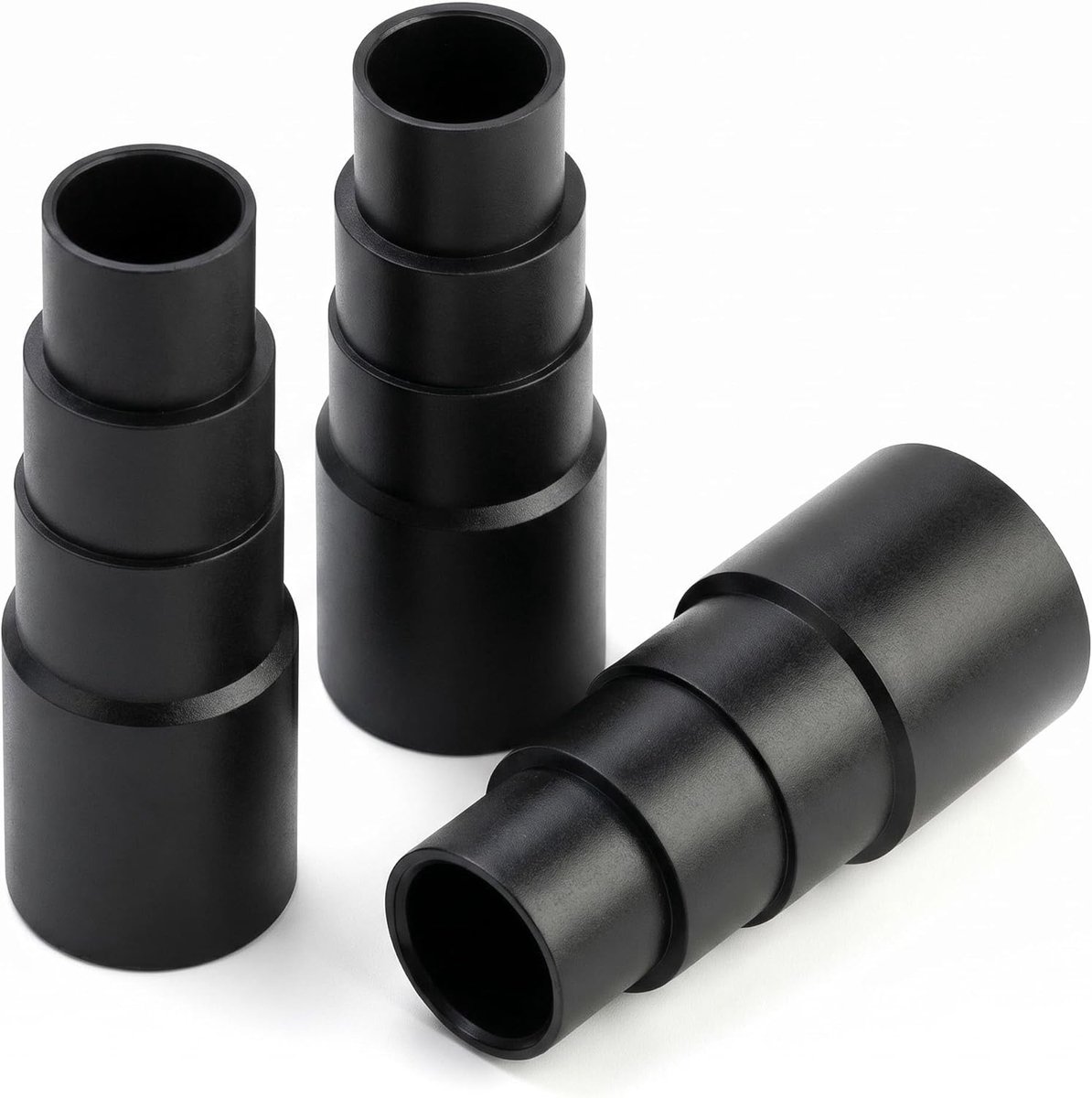 Stofzuigerslang Adapter - Universele Connector - Stofafzuiging Gereedschap - 3 Stuks Set - 4 Maten - Zwart