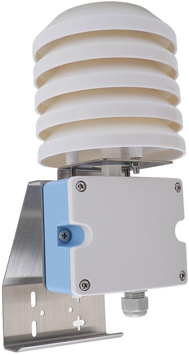 Vochtsensor Temperatuurmeter - Buitenweer Sensor - Omgevingsmonitoring - Hoge Dichtheid Behuizing - IP65 - Grijs