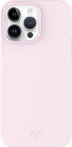 AVY Hoesje geschikt voor Apple iPhone 13 Pro Max | Compatibel met MagSafe | Back Cover | Liquid Silicone | Comfortabel in de Hand | Roze