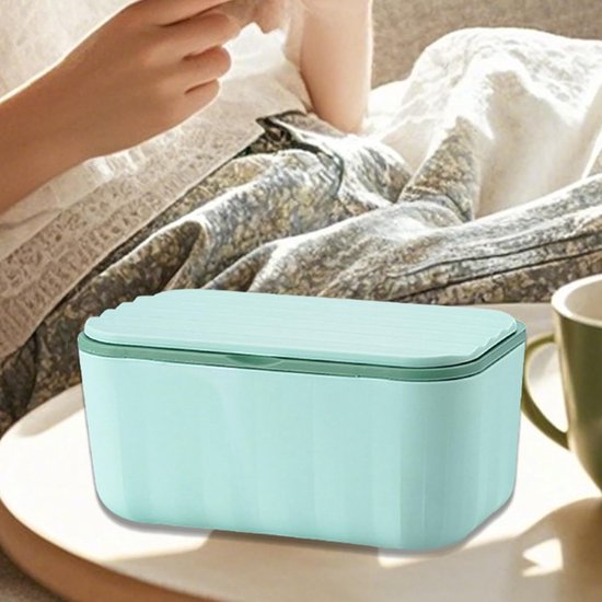 Doekjesbox - Tissues Houder - Babyverzorging - Luchtdicht Deksel - 20x12x9.5 cm - Groen — afbeelding 2