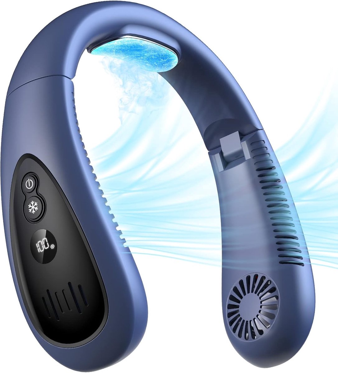 Draagbare Nekventilator - Nekairconditioner Persoonlijke Ventilator - Koel Blijven - Halfgeleider Koeling - 5000 mAh - Blauw