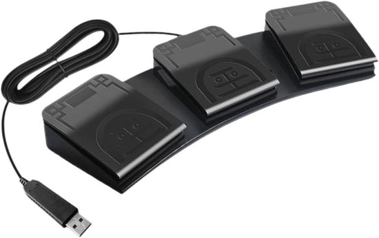 USB Voetschakelaar - Voetpedaal Controller - Computer Bediening - Drie Programmeerbare Knoppen - 34x11.5x4.3 cm - Zwart — afbeelding 5