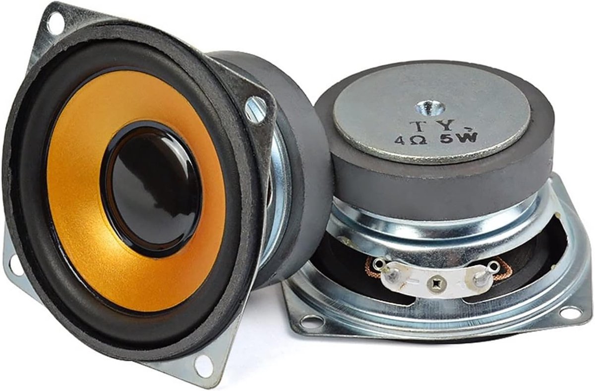 2.5 Inch Speaker - Full Sound Luidspreker - Home Theater Geluid - Rubber Cone - 66 MM 4 Ohm - Zwart