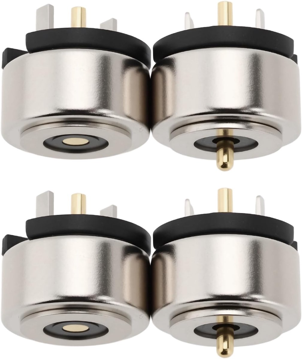 Magnetische Connector - Adapter Stekker - Elektronica Laden - Gouden Contacten - 8mm - Zilver