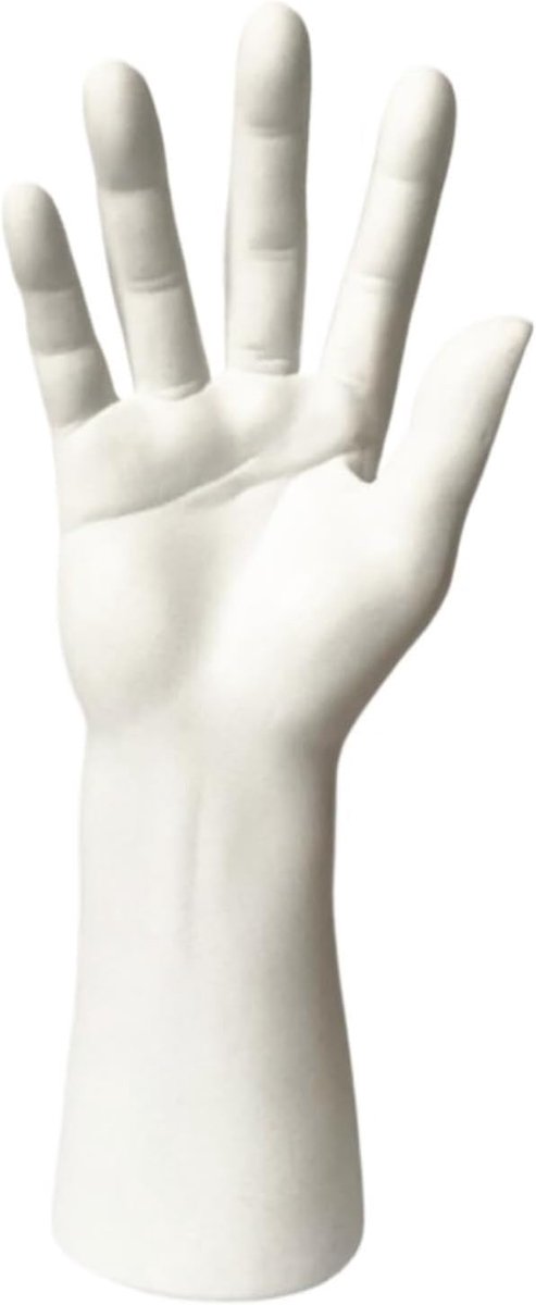Sieradenstandaard Hand - Sieradenhouder Display - Sieraden Presenteren - Stabiele Hars Basis - 30 cm Hoog - Wit