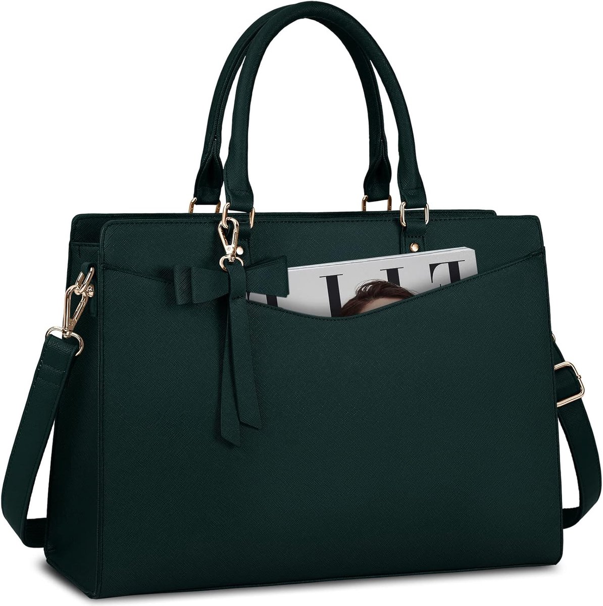 Laptoptassen voor Dames - 15.6 Inch - Ruime Schoudertas, Handtas, Tote Bag van PU Leer voor Werk, Kantoor en School
