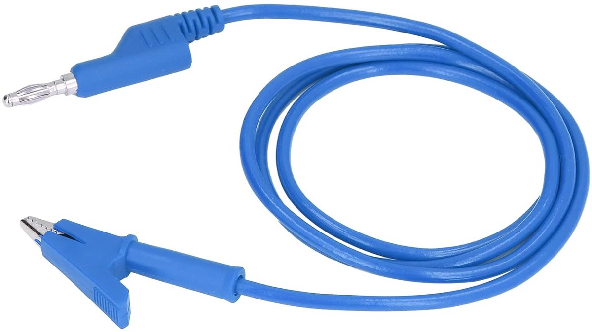 Flexibele Krokodillenkabel - Meetsnoeren Klemmen - Elektrische Tests - Siliconen Beschermhoes - 20A 3000V - Blauw