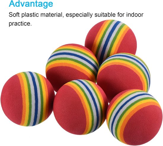 Schuimrubberen golfballen - Oefen golfballen EVA - Golfswing oefenen - Zacht en lichtgewicht - 42 mm - Regenboog — afbeelding 3