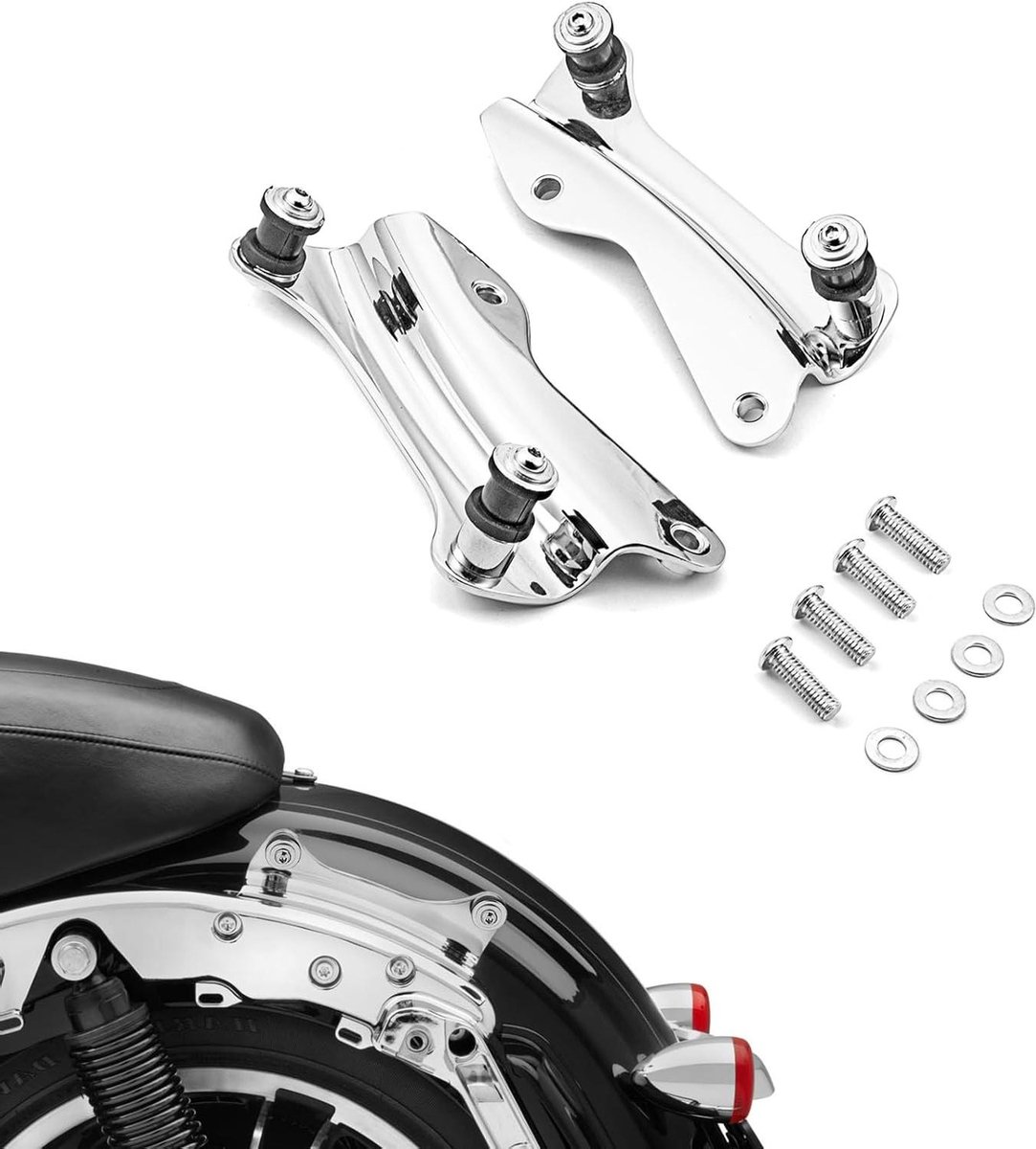 Rugleuning Kit - Motorfiets Accessoires - Comfortabel Rijden - Verchroomde Plating - 1.15 Kilogram - Chroom