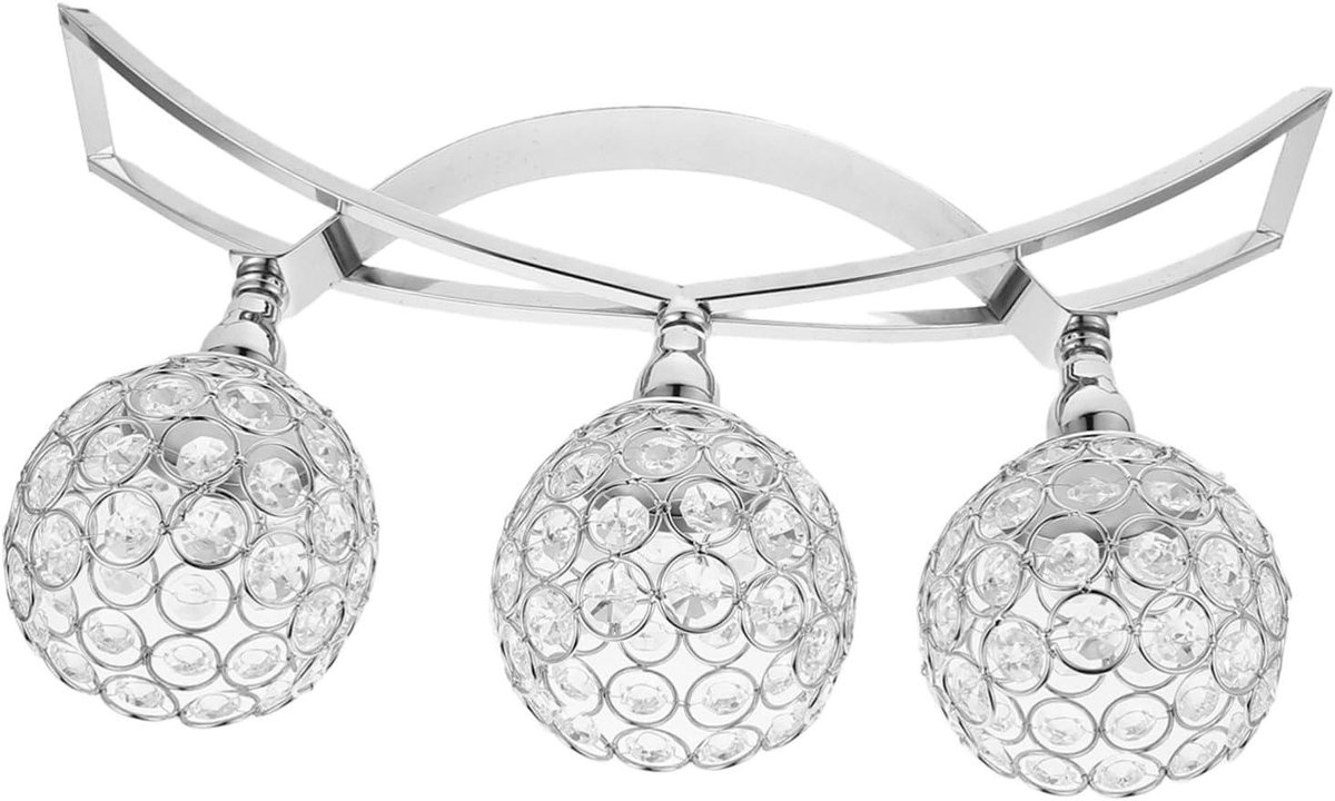 Decoratieve Kaarsenstandaard - Kristallen Houder - Tafeldecoratie - Stabiele Boogbrug - 40x22x10 cm - Zilver
