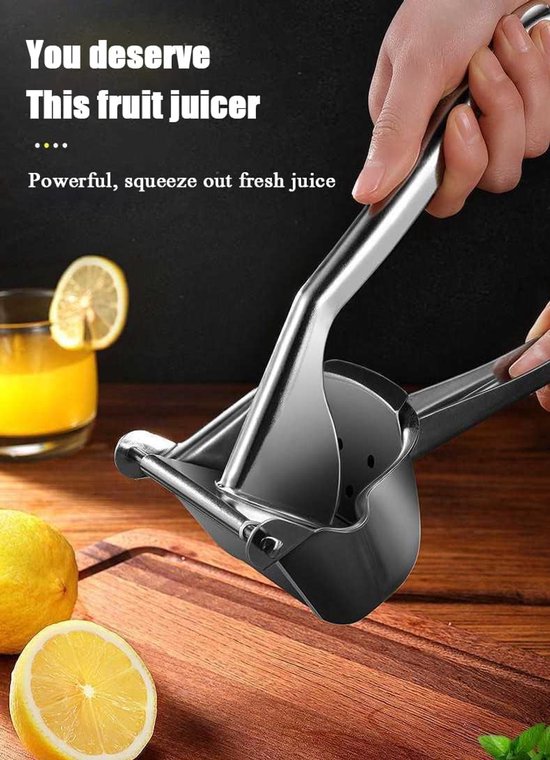 Hand Juicer - Fruitpers Handmatig - Sap Maken - 304 Roestvrij Staal - 410 gram - Zilver — afbeelding 5