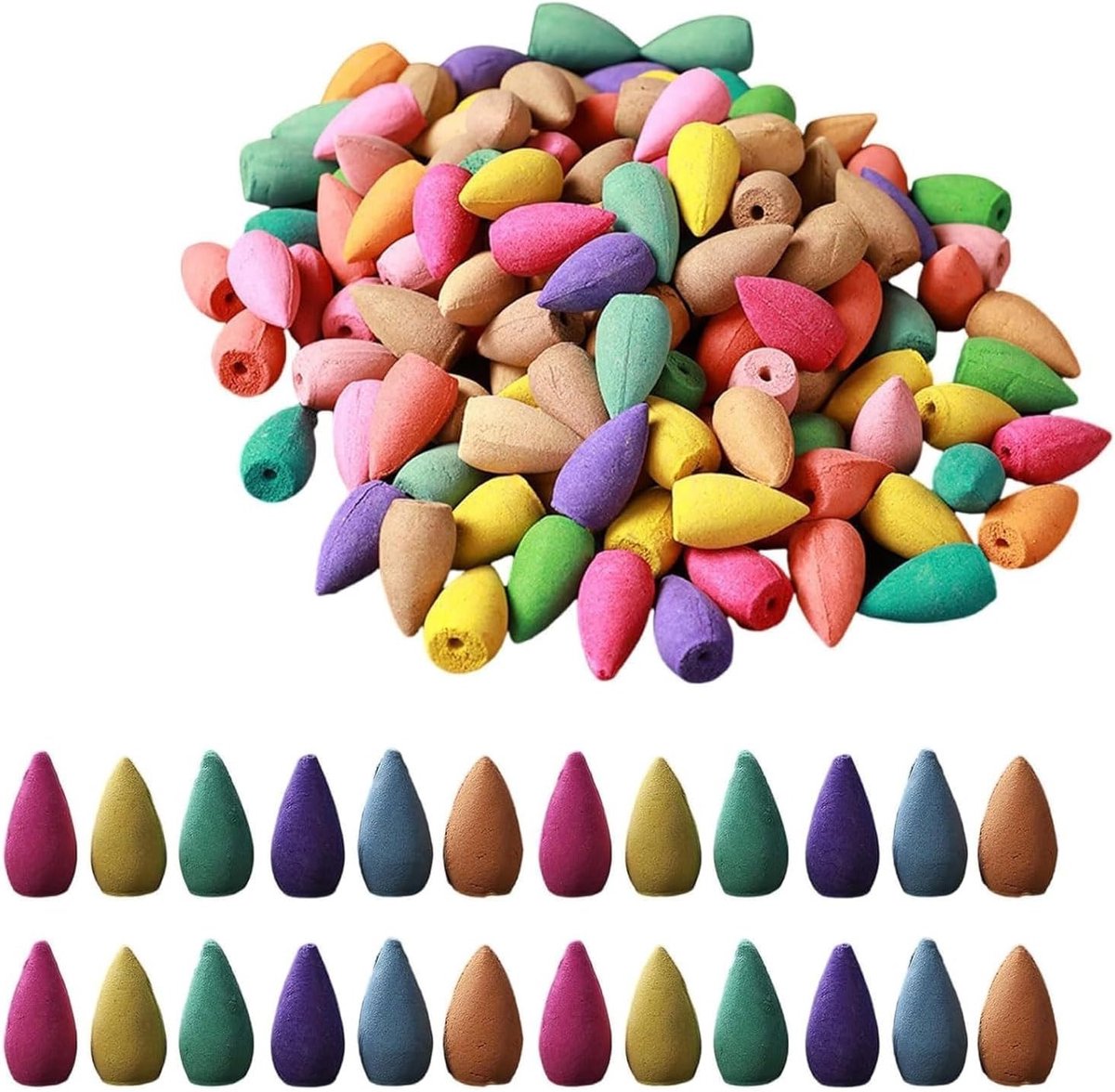 300 Stuks Achterwaartse Waterval Cones, Geurige Wierook Cones, Natuurlijke Rook Cones voor Backflow Censer en Wierookbrander