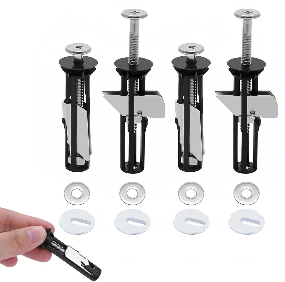 Robuuste toiletzitting schroeven set van 4 - Universele schroeven voor bovenmontage en vervanging