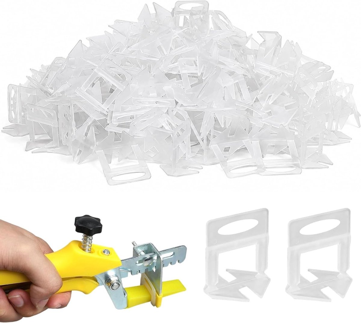 Tegel Niveau Clips 200 Stuks - 1 mm Leveling Kit - Tegelhulpmiddelen voor Nauwkeurig Lagen - Eenvoudig te Gebruiken - SnelShoppen