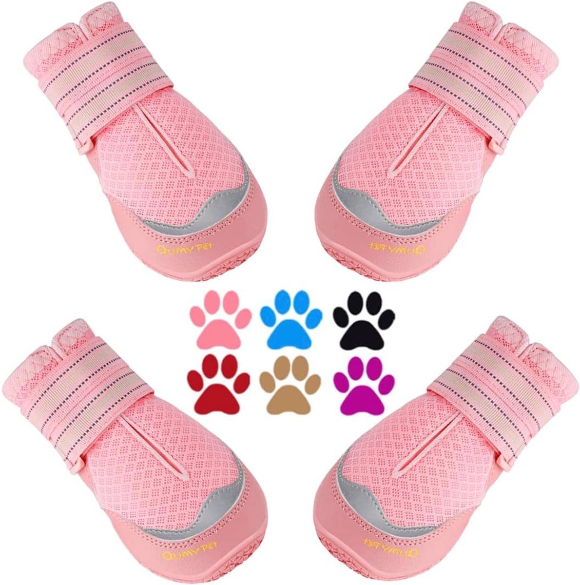 Hondenlaarzen - Pootbeschermers - Bescherming Poten - Ademend Mesh - Maat 6 - Roze