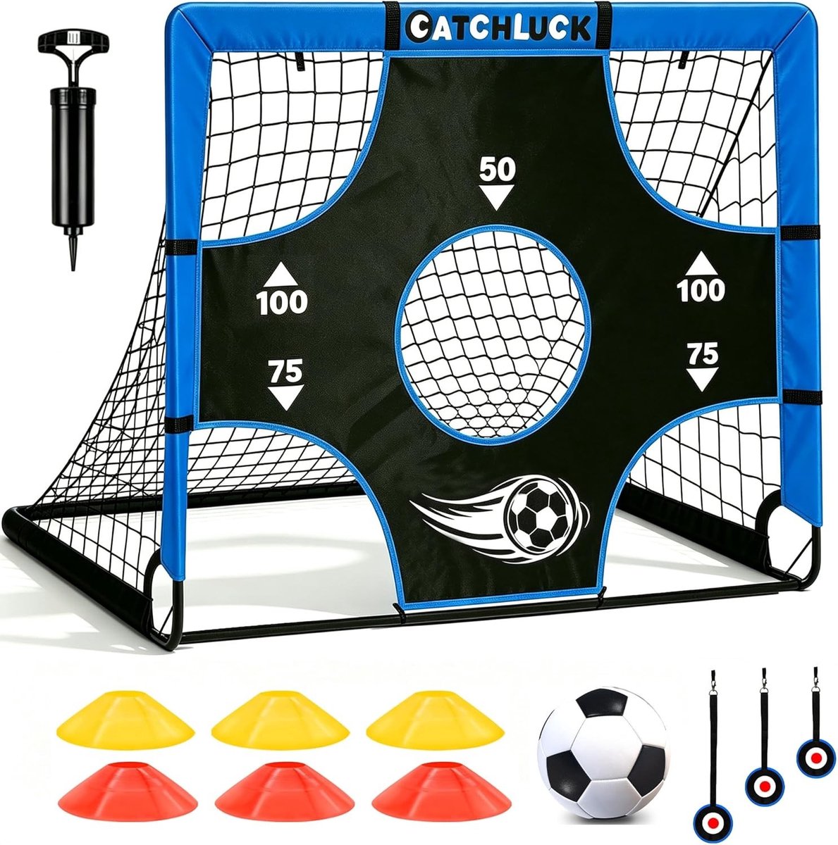 Voetbaldoel Kinderen 5-in-1 – Opvouwbaar Voetbalnet voor Tuin & Indoor – Draagbaar Trainingsdoel met Draagtas