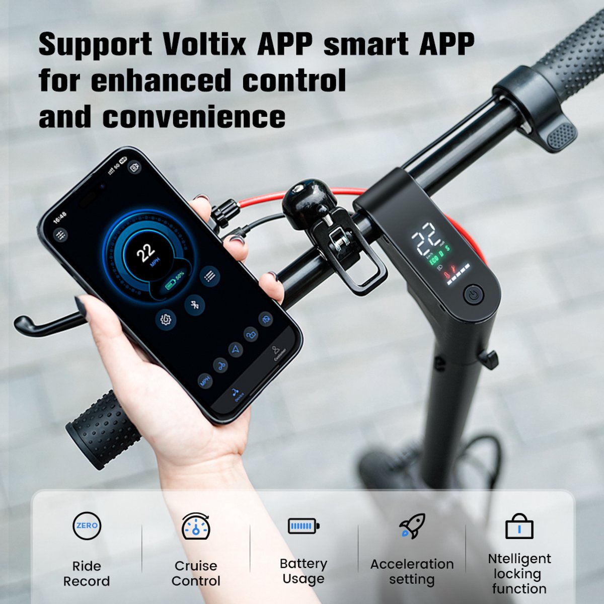 iScooter W6 Elektrische scooter - 10inch slijtvaste luchtbanden - 30km actieradius - 42V 10,5Ah accu - Maximumsnelheid 25 km/u - Elektronische voorrem + schijfrem achter - zwart – foto 4
