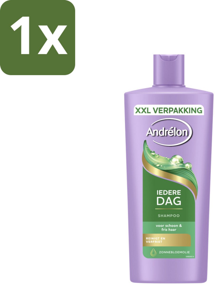 1 x Andrélon – Shampoo – Iedere Dag – 685 ml - Iedere Dag Shampoo - Zonnebloemolie Shampoo - Mild Shampoo - Haar Reinigen - Dagelijks Haarwassen
