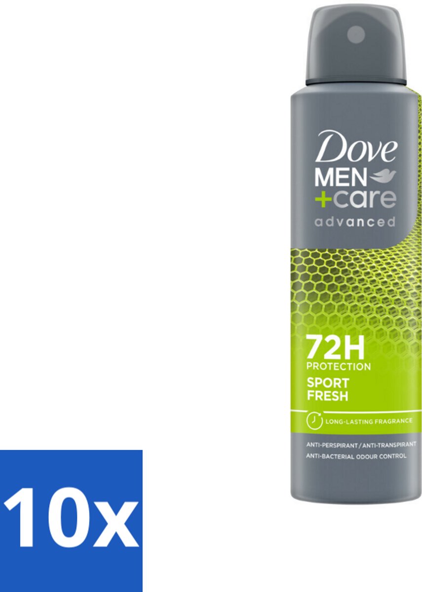 10 x Dove Men+Care Deodorant Spray - Sport Fresh - 150 ml - Sport Deodorant - Anti-transpirant - Zweetbestrijding - Frisheid - Geur
