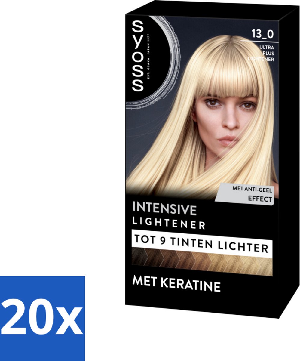 20 x SYOSS - Coloration 13-0 Ultra Plus Lightener - Haarverf - Grijsdekking - Vermindert Haarbreuk - Maximale Oplichting - Haarverf - Grijsdekking - Oplichting - Keratine - Haarverf Permanente